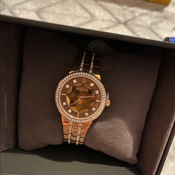 Bulova Accessories - Womans Bulova rose gold watch